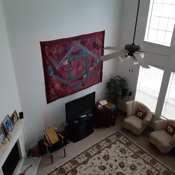 Large Quilt - Handmade Wall Art - Fibre Art - Pakistani Handicraft - Picture 5 of 8